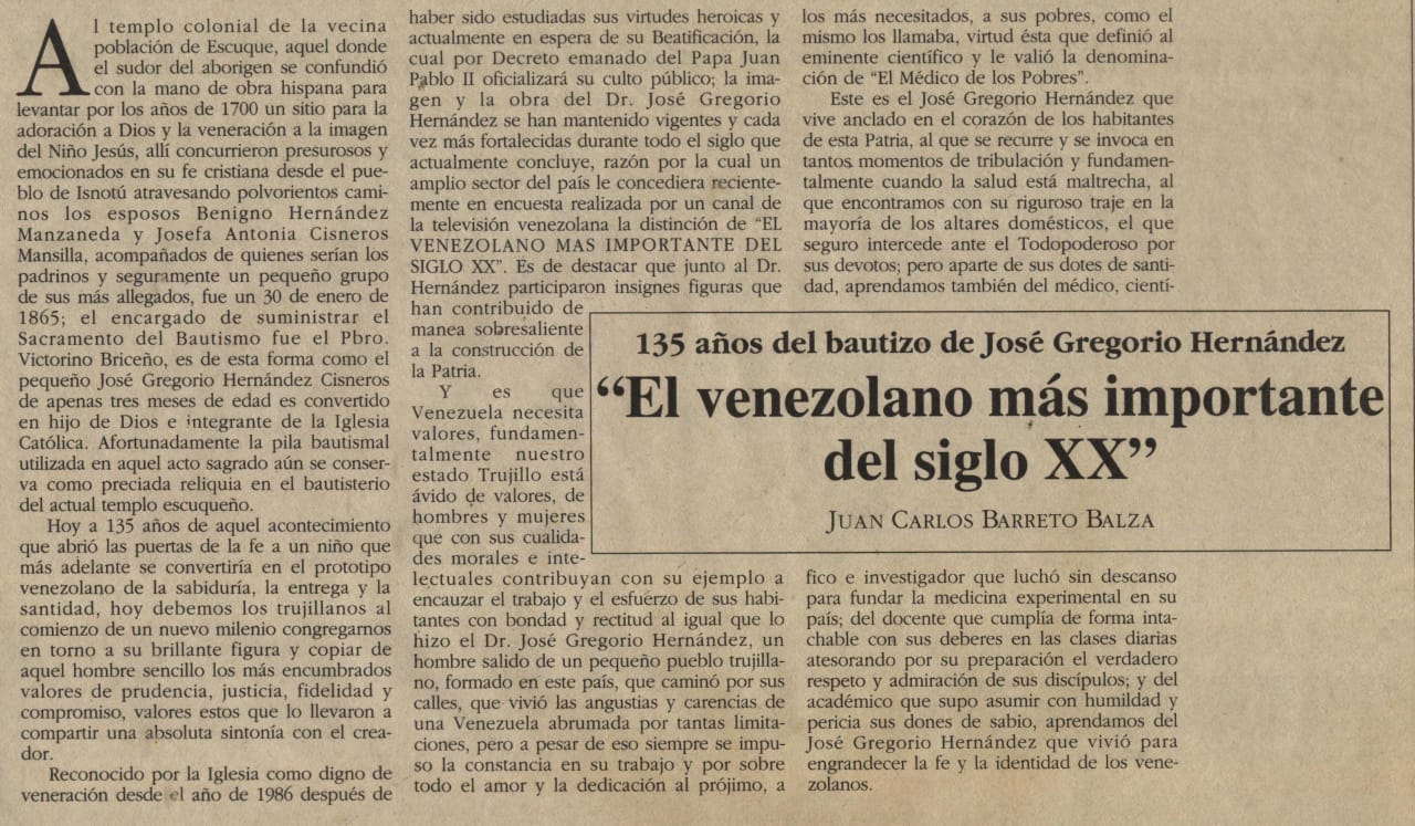 Crónica que escribimos hace 25 años...